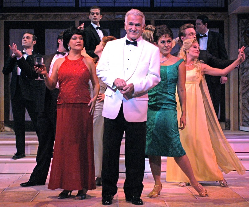 DR Scoundrels foreground L-R Mercedes Perez (Sophia), Dennis Parlato (Lawrence) & Alicia Dunfee (Lenore) Photo P. Switzer 2012