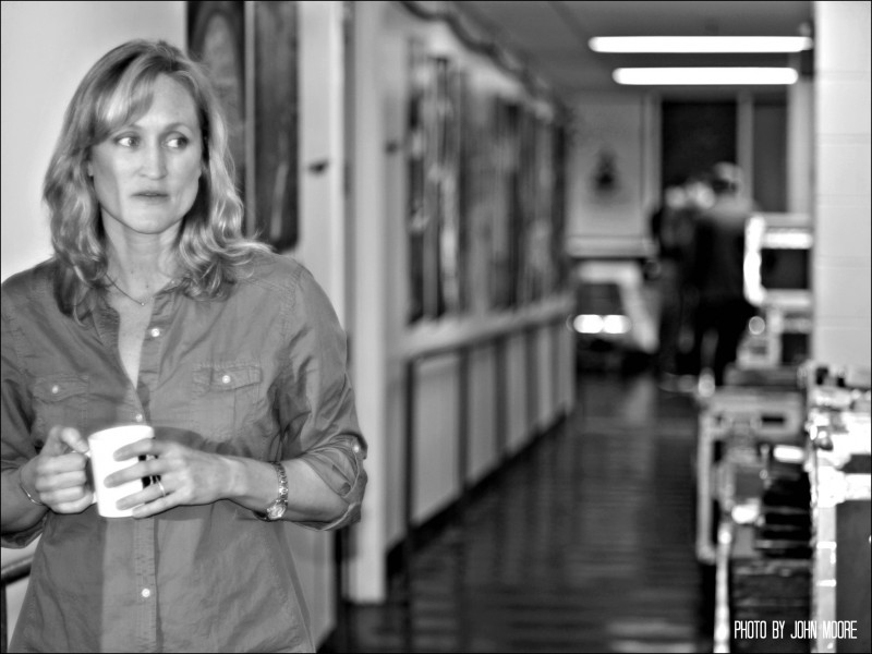 Angela Reed backstage at the Buell Theatre. Photo by John Moore.  