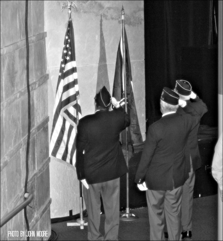 A presentation of the Color Guard by local veterans preceded the start of the performance. Photo by John Moore.  