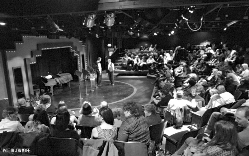 The first audience for Town Hall's "Forever Plaid" begins to gather. Photo by John Moore. 