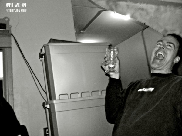 Stuart Sanks lightens the mood backstage on opening night. Photo by John Moore. 