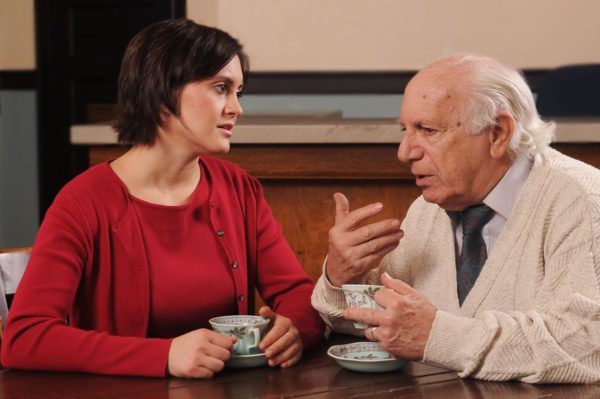 Joey Wishnia with Robin Wallace in Senior Housing Options' "A Hint of Winter" at the Barth Hotel in 2011.